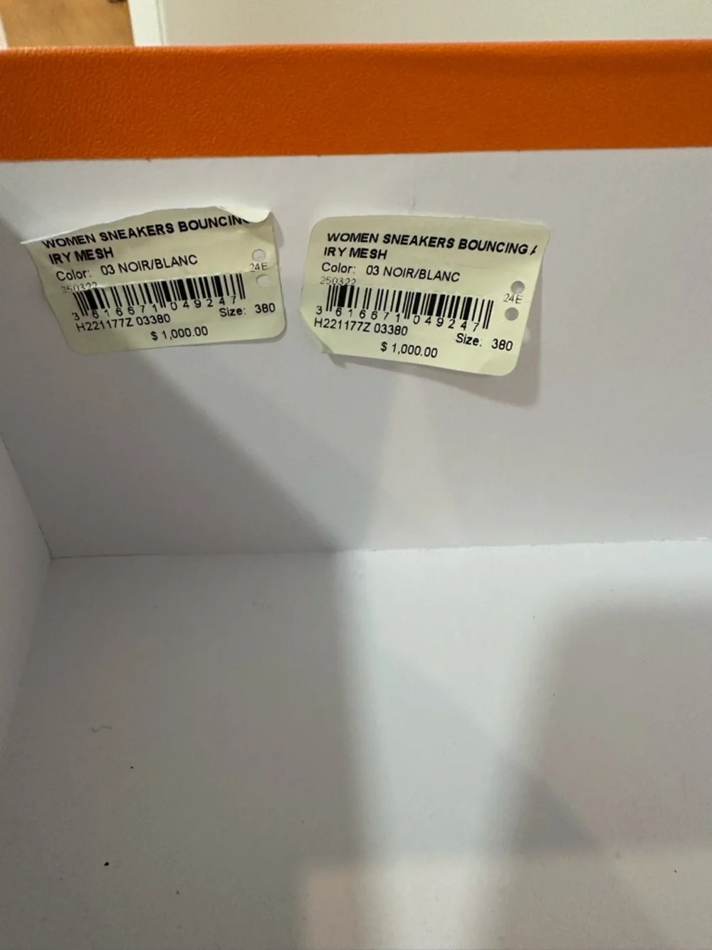 Authentic Hermes Bouncing Sneaker Black, White & Orange Platform - Picture 13 of 15